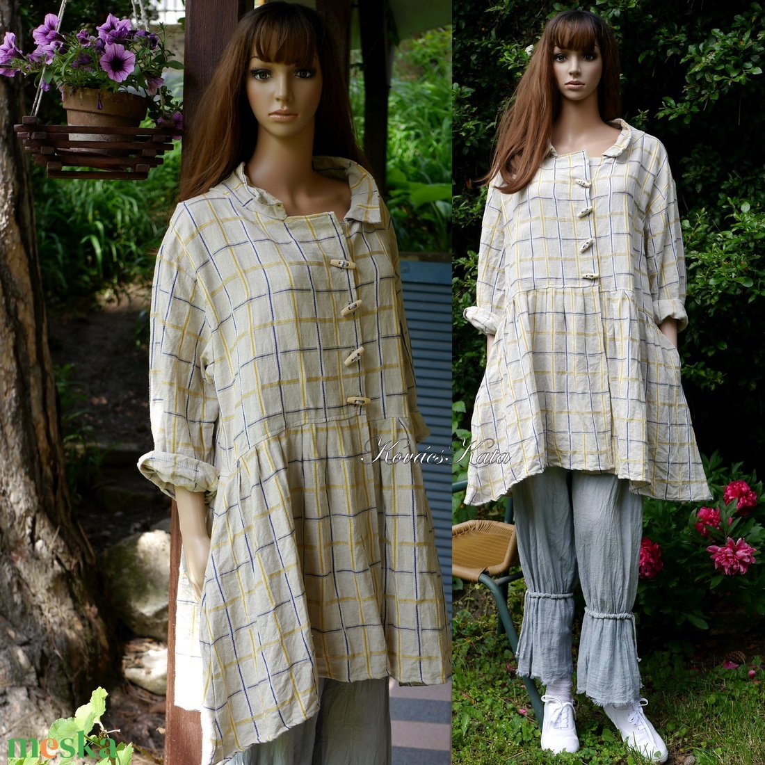 KOCKÁS babydoll kabátka - ruha & divat - női ruha - kabát - Meska.hu KOCKÁS babydoll kabátka - ruha & divat - női ruha - kabát - Meska.hu