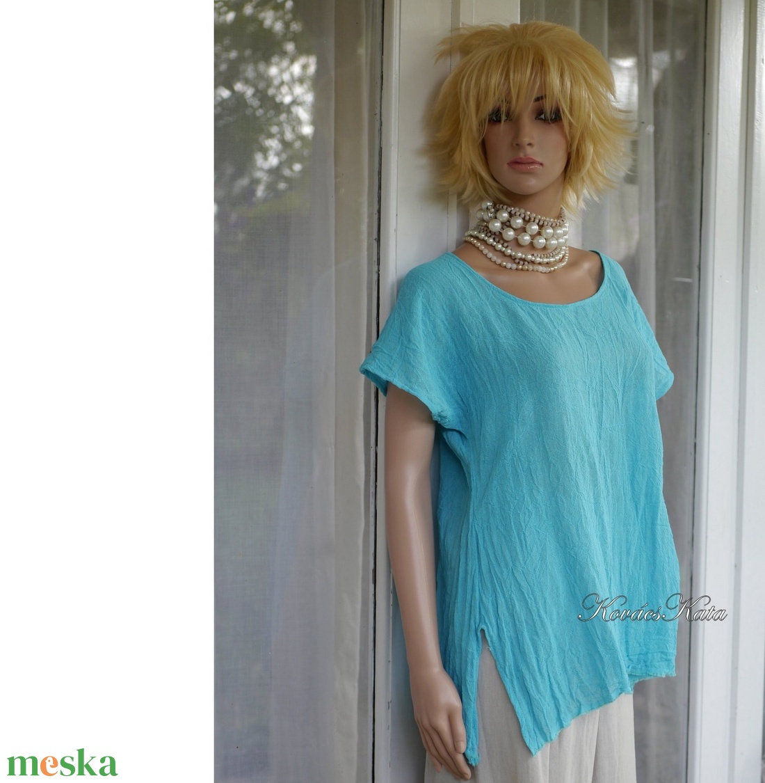 T-GÉZING - lagenlook ingtunika / türkizkék - ruha & divat - női ruha - blúz - Meska.hu T-GÉZING - lagenlook ingtunika / türkizkék - ruha & divat - női ruha - blúz - Meska.hu