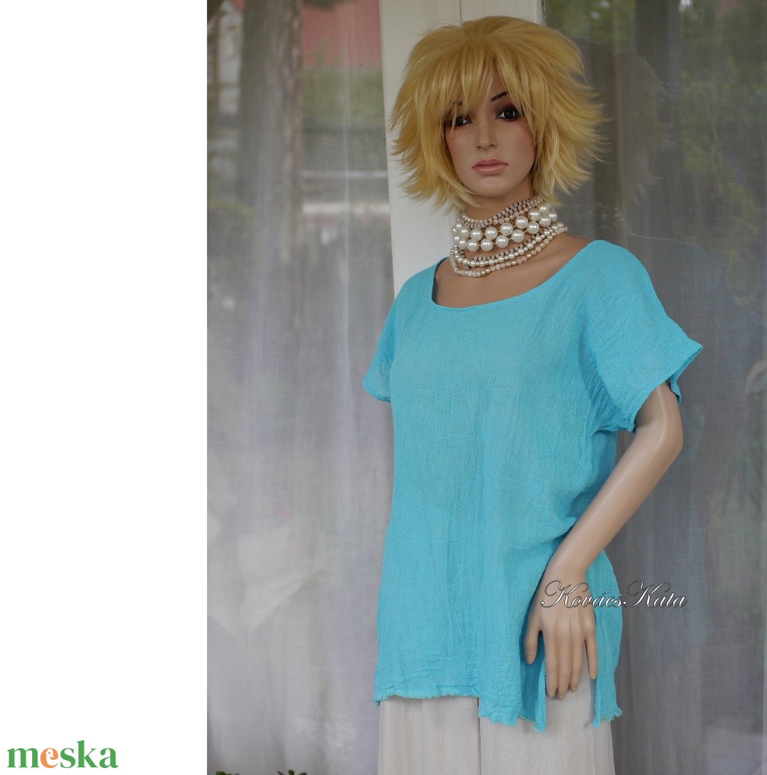 T-GÉZING - lagenlook ingtunika / türkizkék - ruha & divat - női ruha - blúz - Meska.hu T-GÉZING - lagenlook ingtunika / türkizkék - ruha & divat - női ruha - blúz - Meska.hu