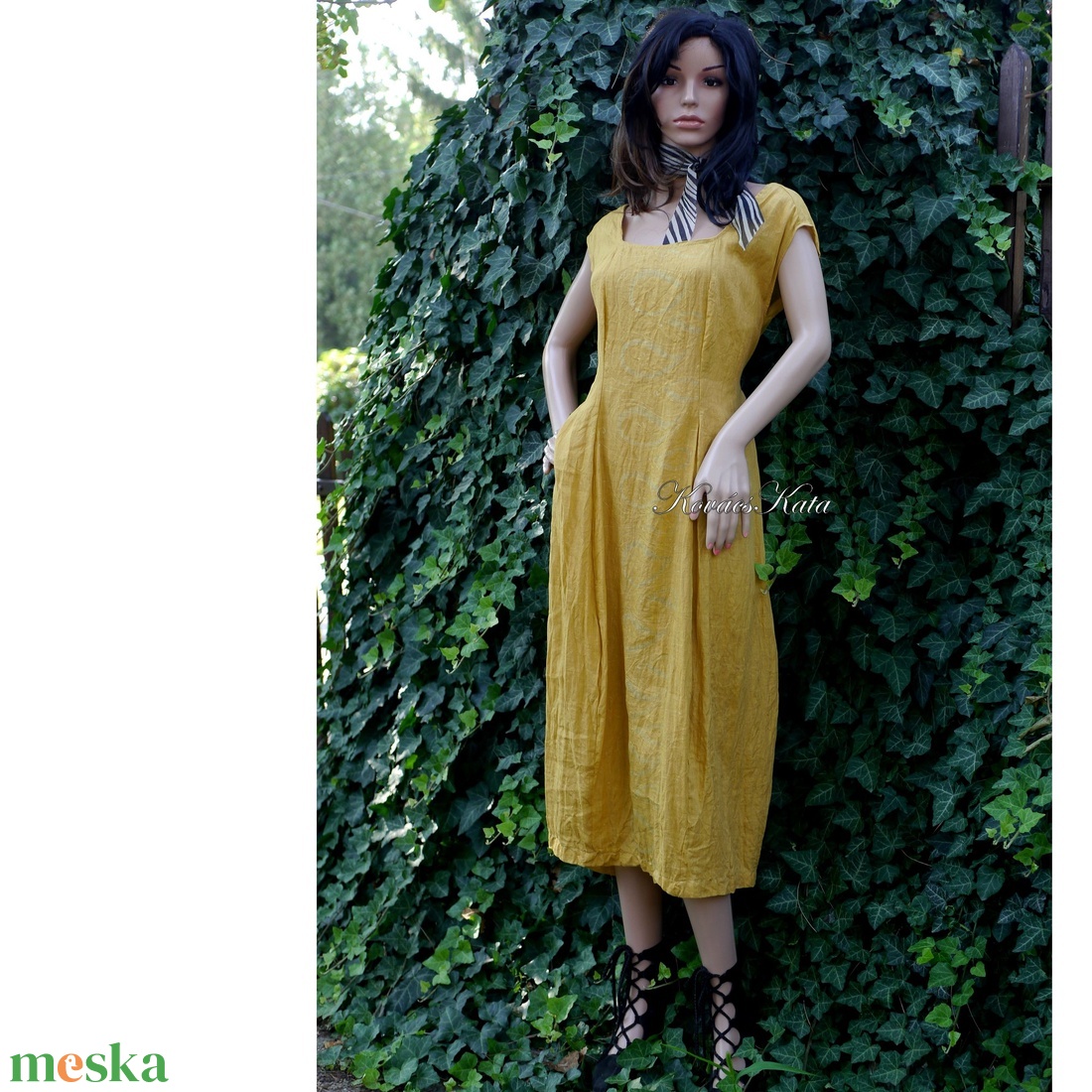 AMFÓRA-RUHA / okker - lenvászon design ruha - ruha & divat - női ruha - ruha - Meska.hu AMFÓRA-RUHA / okker - lenvászon design ruha - ruha & divat - női ruha - ruha - Meska.hu