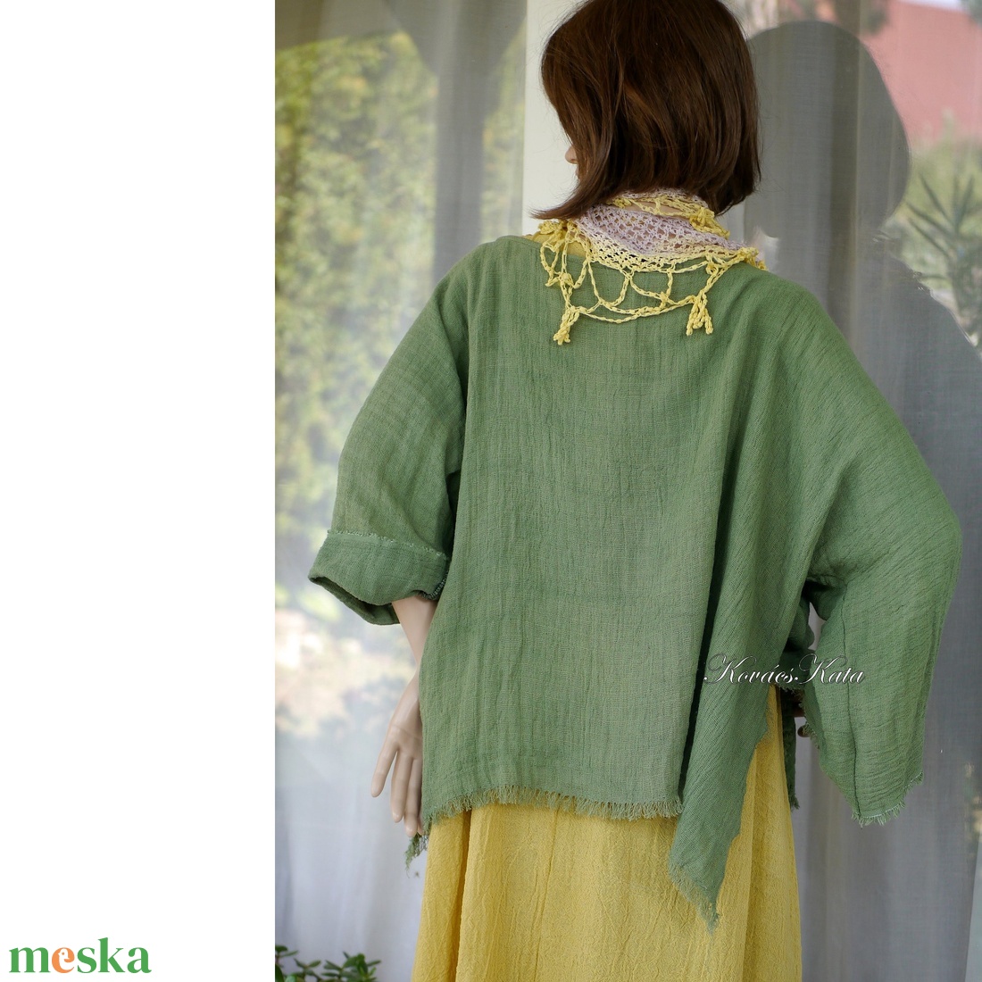 KIRA - lagenlook géz-kabátka / fűzöld - ruha & divat - női ruha - bolero - Meska.hu KIRA - lagenlook géz-kabátka / fűzöld - ruha & divat - női ruha - bolero - Meska.hu