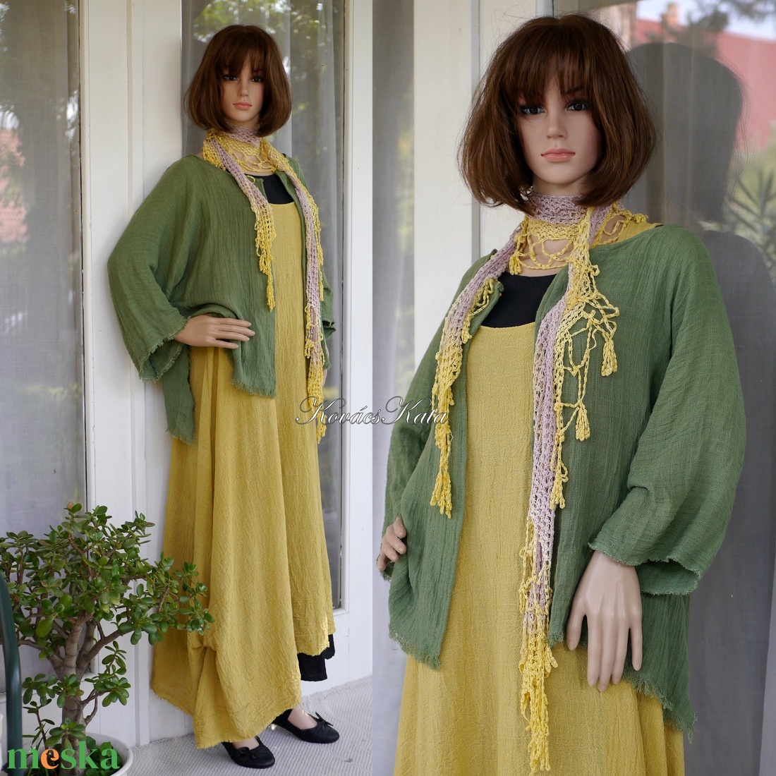 KIRA - lagenlook géz-kabátka / fűzöld - ruha & divat - női ruha - bolero - Meska.hu KIRA - lagenlook géz-kabátka / fűzöld - ruha & divat - női ruha - bolero - Meska.hu