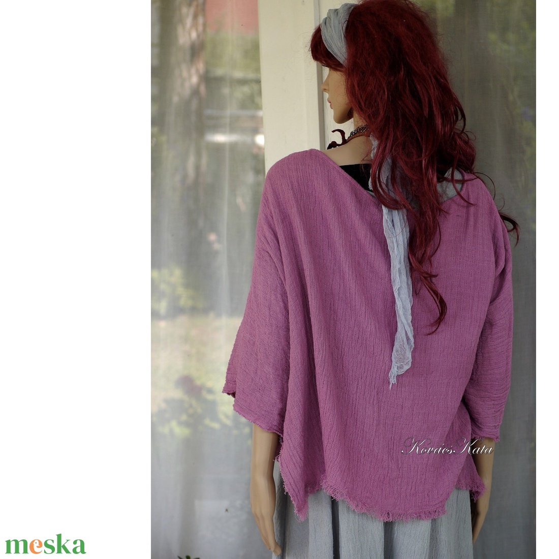 KIRA - lagenlook géz-kabátka / meggy-szósz - ruha & divat - női ruha - bolero - Meska.hu KIRA - lagenlook géz-kabátka / meggy-szósz - ruha & divat - női ruha - bolero - Meska.hu