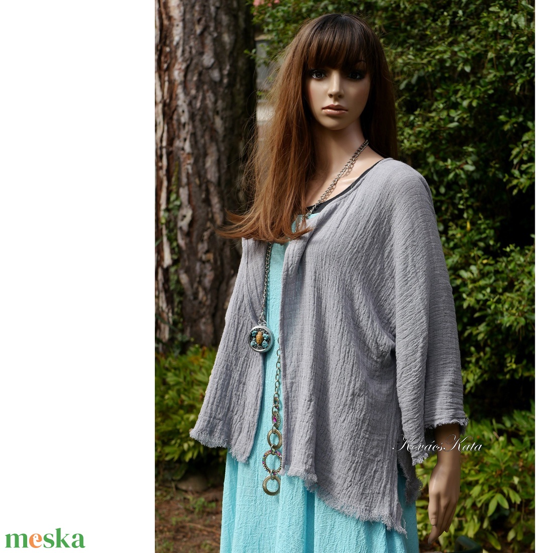 KIRA - lagenlook géz-kabátka / ezüst-szürke - ruha & divat - női ruha - bolero - Meska.hu KIRA - lagenlook géz-kabátka / ezüst-szürke - ruha & divat - női ruha - bolero - Meska.hu