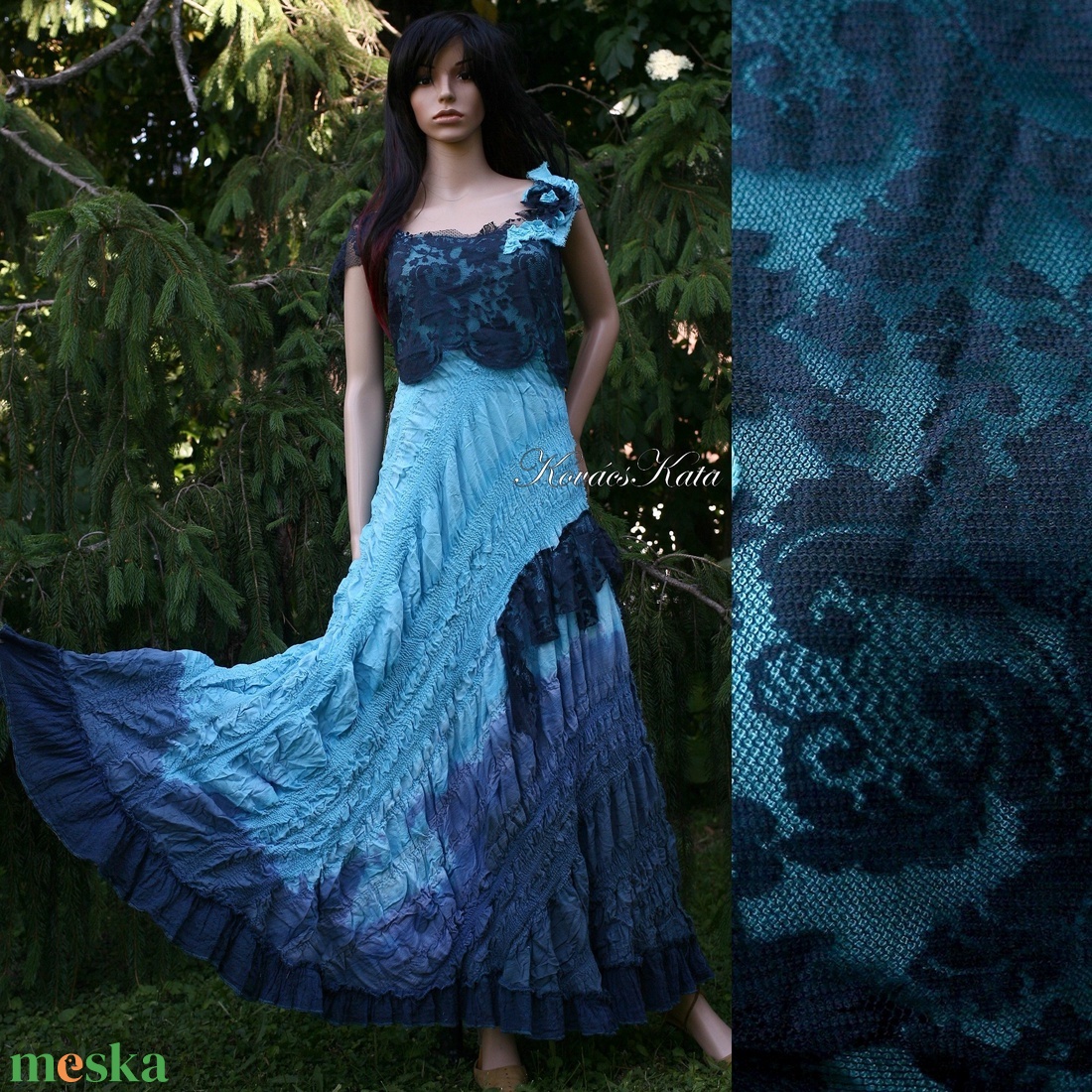 TIRA - artsy design ruha / türkiz - ruha & divat - női ruha - ruha - Meska.hu