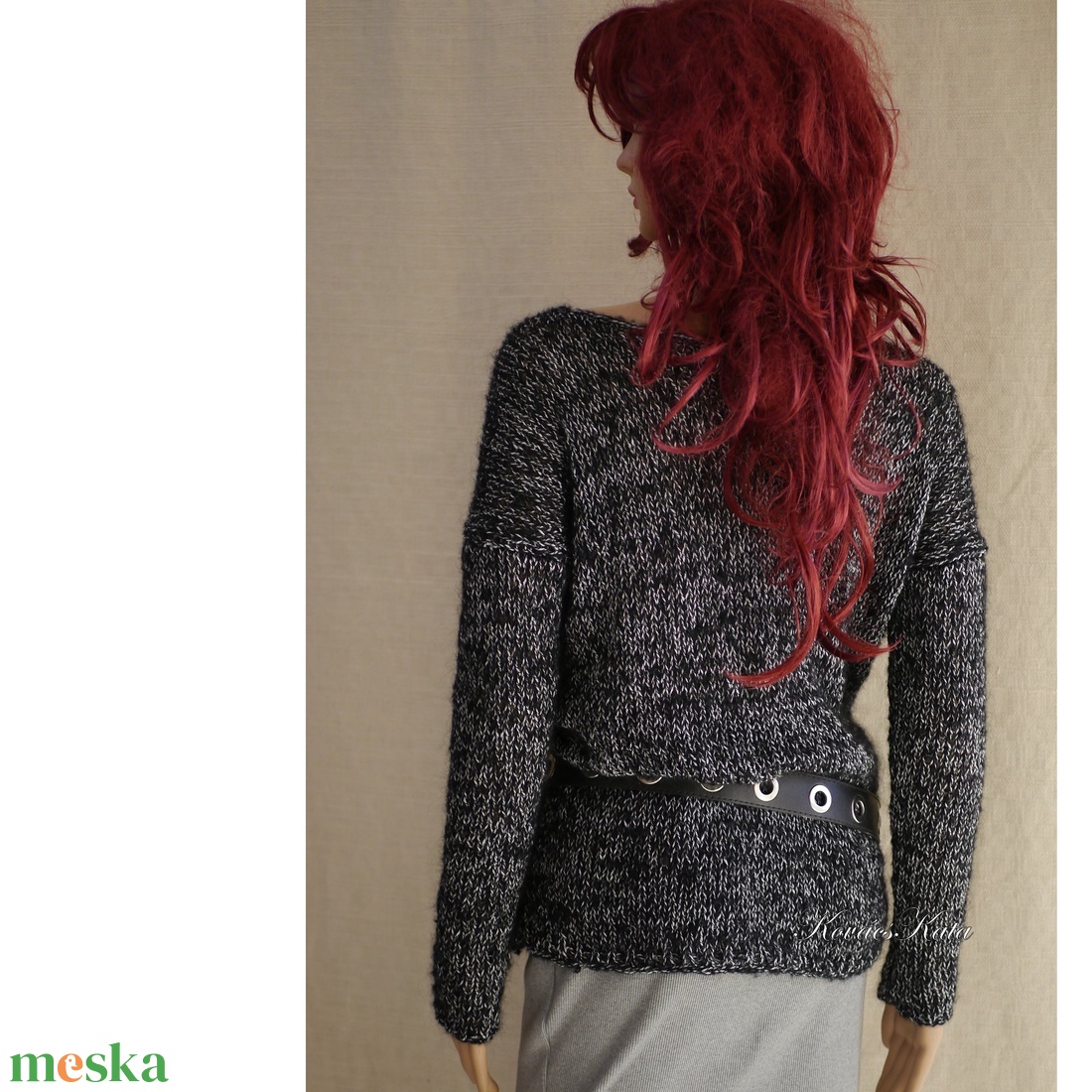 SELYEM-MOHAIR PULCSI - exkluzív kézzel kötött pulóver / fekete-mákos VERA - ruha & divat - női ruha - pulóver & kardigán - Meska.hu SELYEM-MOHAIR PULCSI - exkluzív kézzel kötött pulóver / fekete-mákos VERA - ruha & divat - női ruha - pulóver & kardigán - Meska.hu