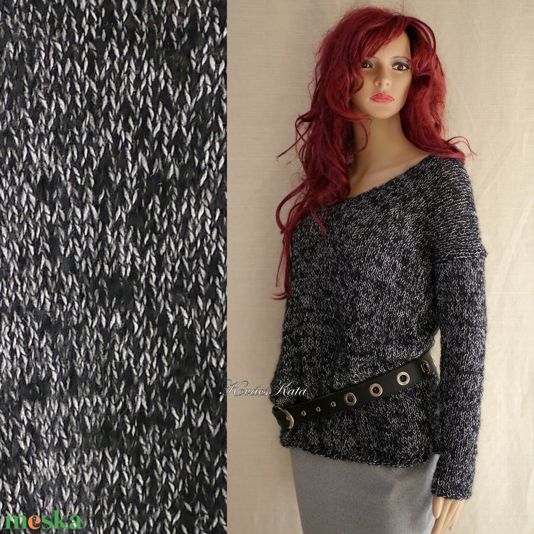 SELYEM-MOHAIR PULCSI - exkluzív kézzel kötött pulóver / fekete-mákos VERA - ruha & divat - női ruha - pulóver & kardigán - Meska.hu SELYEM-MOHAIR PULCSI - exkluzív kézzel kötött pulóver / fekete-mákos VERA - ruha & divat - női ruha - pulóver & kardigán - Meska.hu