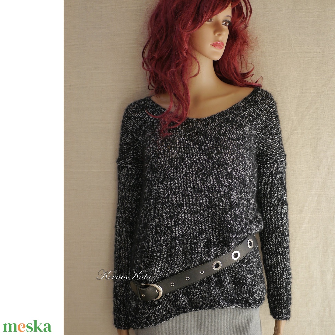 SELYEM-MOHAIR PULCSI - exkluzív kézzel kötött pulóver / fekete-mákos VERA - ruha & divat - női ruha - pulóver & kardigán - Meska.hu SELYEM-MOHAIR PULCSI - exkluzív kézzel kötött pulóver / fekete-mákos VERA - ruha & divat - női ruha - pulóver & kardigán - Meska.hu