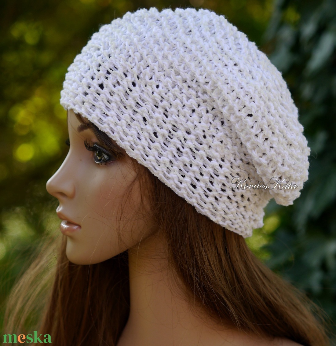 BEANIE / alma - trendi kézzel kötött pamut sapka / fehér - ruha & divat - sál, sapka, kendő - sapka - Meska.hu BEANIE / alma - trendi kézzel kötött pamut sapka / fehér - ruha & divat - sál, sapka, kendő - sapka - Meska.hu