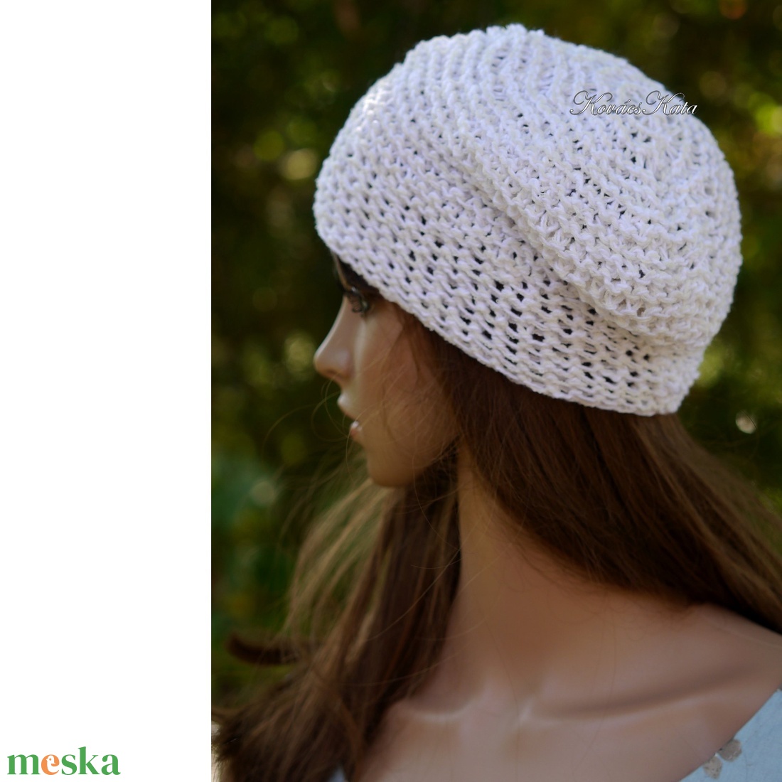 BEANIE / alma - trendi kézzel kötött pamut sapka / fehér - ruha & divat - sál, sapka, kendő - sapka - Meska.hu BEANIE / alma - trendi kézzel kötött pamut sapka / fehér - ruha & divat - sál, sapka, kendő - sapka - Meska.hu