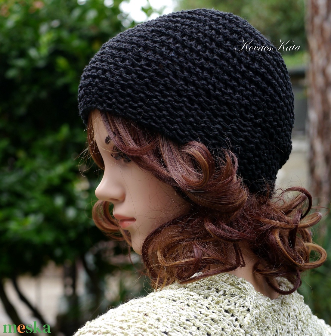 BEANIE / alma - trendi kézzel kötött pamut sapka / fekete - ruha & divat - sál, sapka, kendő - sapka - Meska.hu BEANIE / alma - trendi kézzel kötött pamut sapka / fekete - ruha & divat - sál, sapka, kendő - sapka - Meska.hu