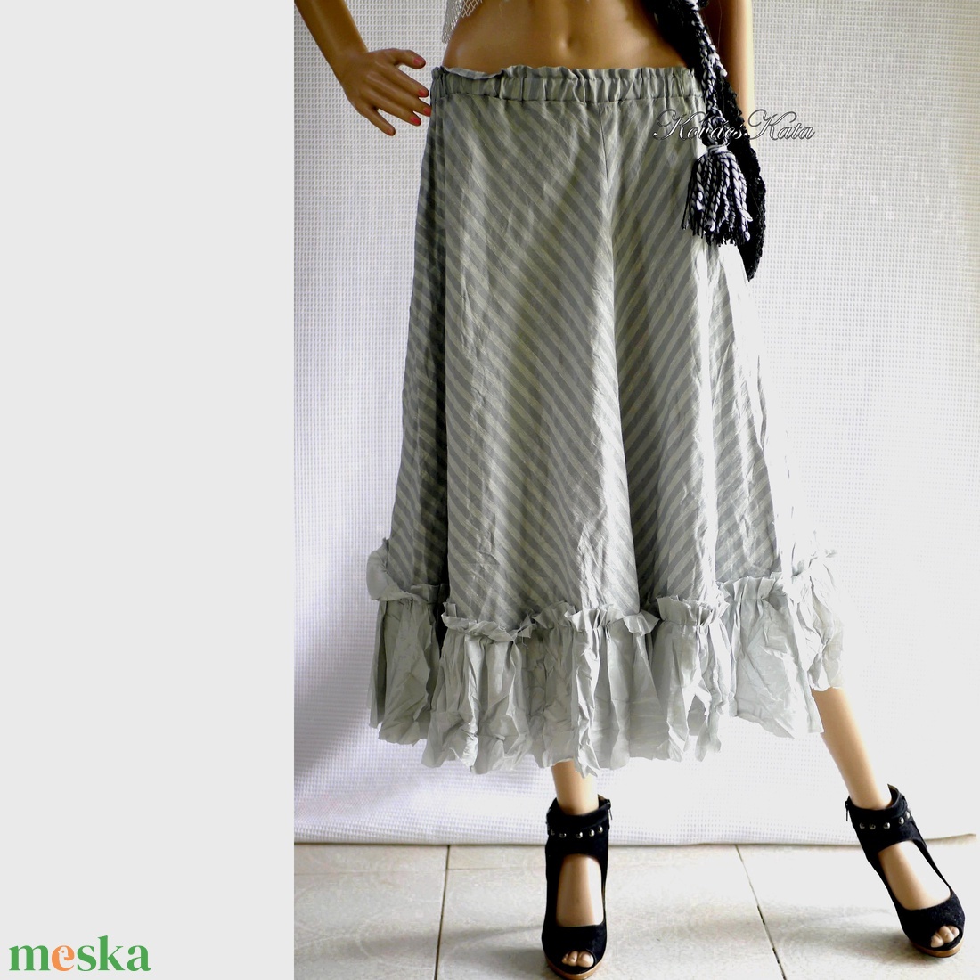 VICKY - romantikus selyemszoknya  - ruha & divat - női ruha - szoknya - Meska.hu
