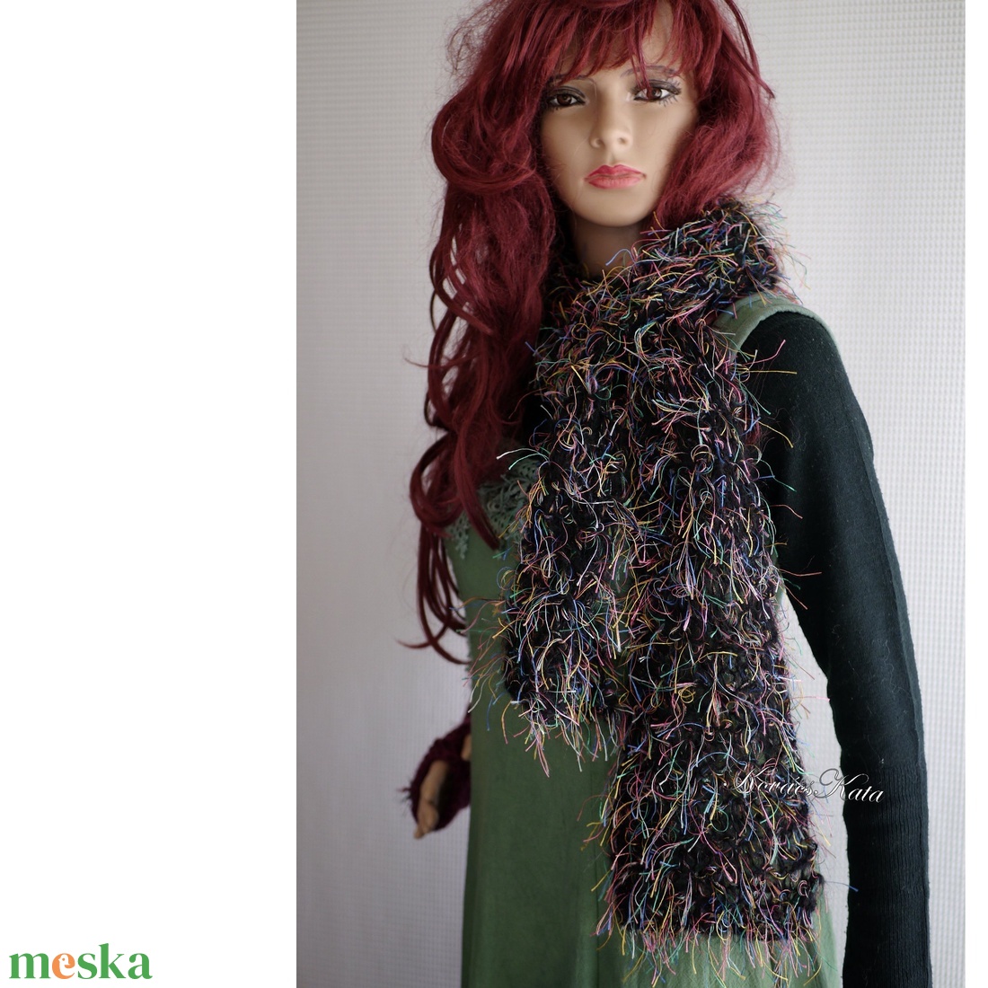 SANSA - kézzel kötött design-sál / fekete + színes - ruha & divat - sál, sapka, kendő - sál - Meska.hu SANSA - kézzel kötött design-sál / fekete + színes - ruha & divat - sál, sapka, kendő - sál - Meska.hu