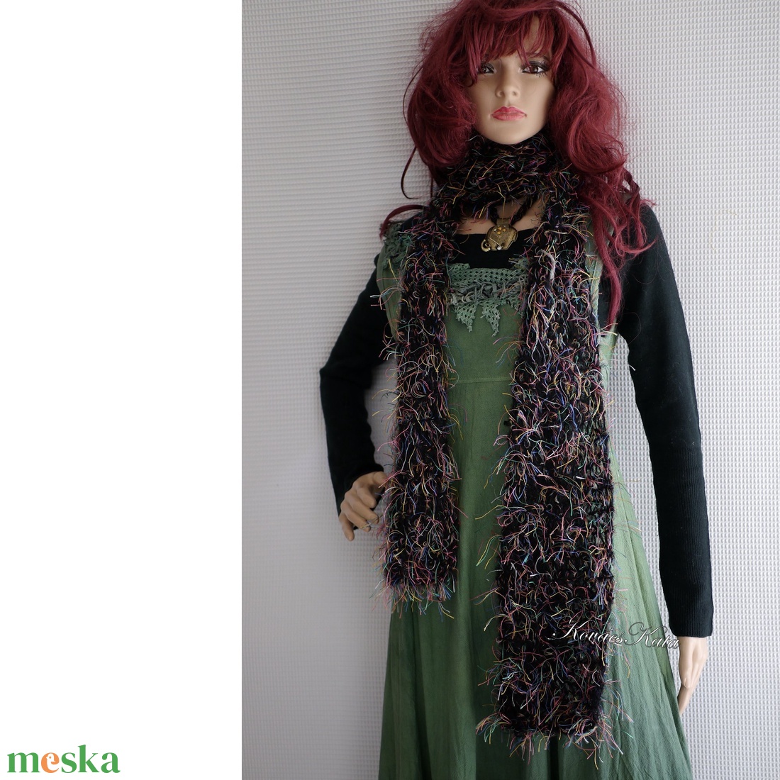 SANSA - kézzel kötött design-sál / fekete + színes - ruha & divat - sál, sapka, kendő - sál - Meska.hu SANSA - kézzel kötött design-sál / fekete + színes - ruha & divat - sál, sapka, kendő - sál - Meska.hu