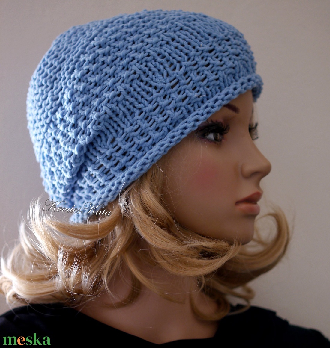 BEANIE / körte - trendi kézzel kötött-pamut sapka /égkék - ruha & divat - sál, sapka, kendő - sapka - Meska.hu BEANIE / körte - trendi kézzel kötött-pamut sapka /égkék - ruha & divat - sál, sapka, kendő - sapka - Meska.hu