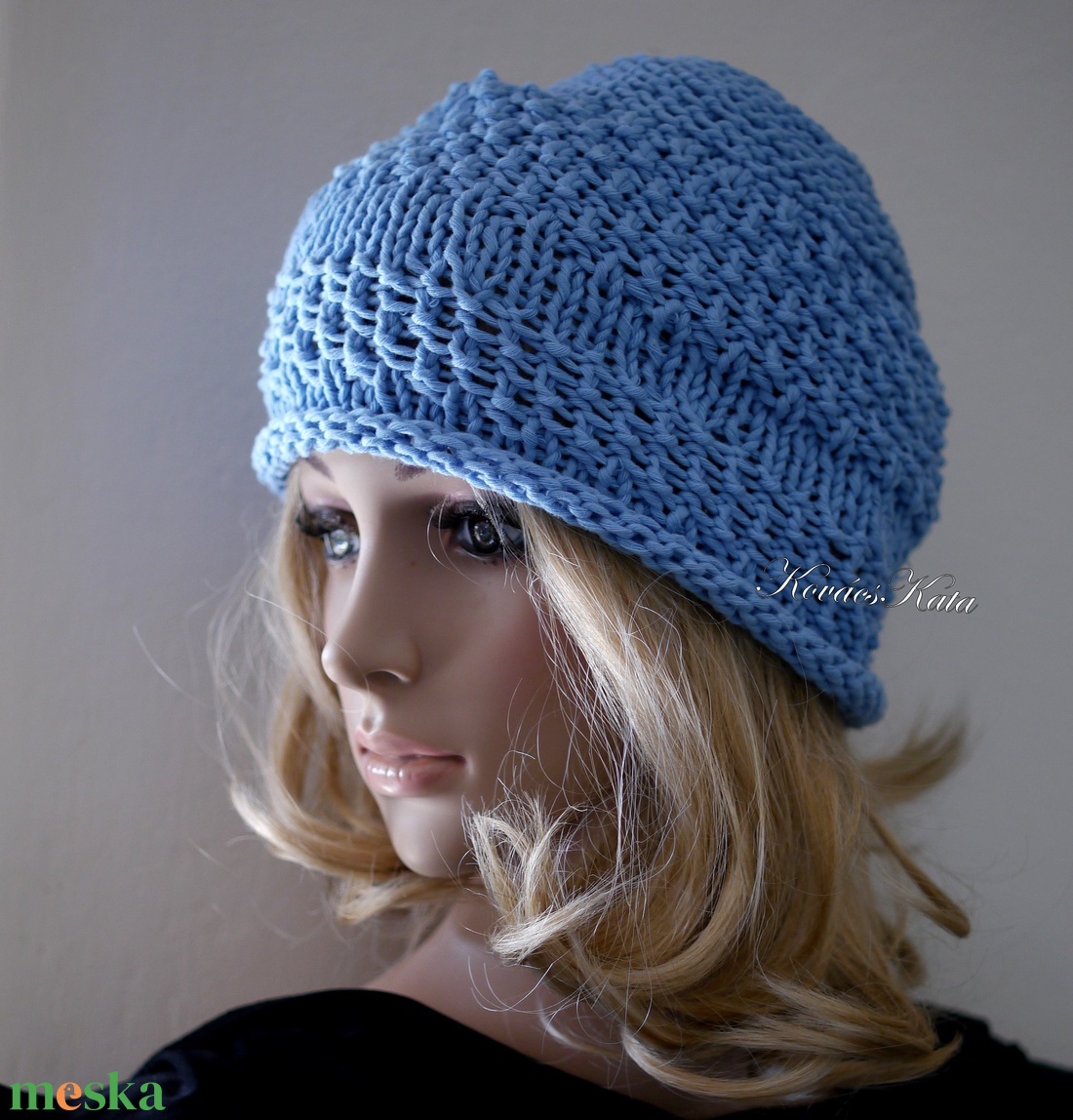 BEANIE / körte - trendi kézzel kötött-pamut sapka /égkék - ruha & divat - sál, sapka, kendő - sapka - Meska.hu BEANIE / körte - trendi kézzel kötött-pamut sapka /égkék - ruha & divat - sál, sapka, kendő - sapka - Meska.hu