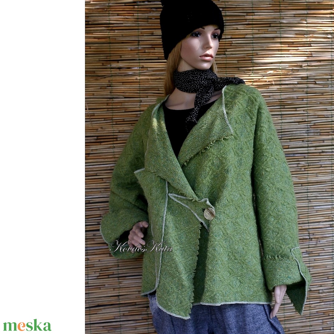 ZÖLDALMA - lagenlook kabátka XXL  - ruha & divat - női ruha - kabát - Meska.hu