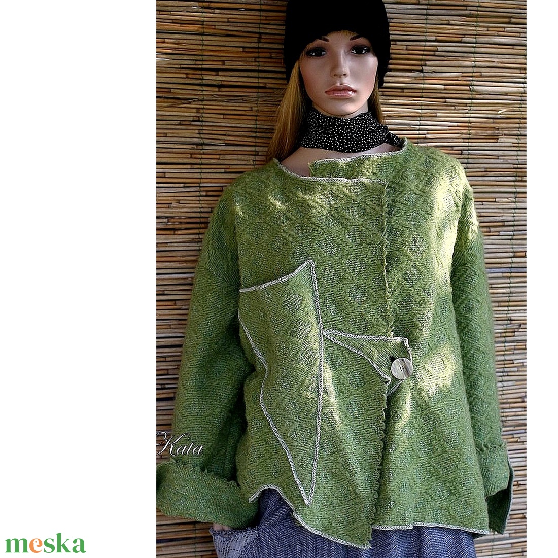 ZÖLDALMA - lagenlook kabátka XXL  - ruha & divat - női ruha - kabát - Meska.hu