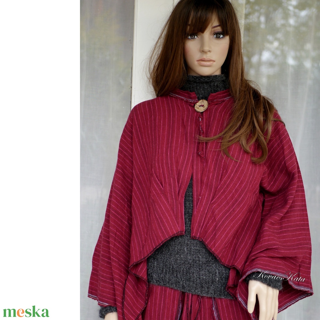 KIMONO - artsy lagenlook kabátka / bordó len - ruha & divat - női ruha - kabát - Meska.hu KIMONO - artsy lagenlook kabátka / bordó len - ruha & divat - női ruha - kabát - Meska.hu