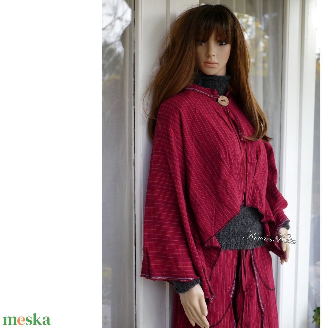 KIMONO - artsy lagenlook kabátka / bordó len - ruha & divat - női ruha - kabát - Meska.hu KIMONO - artsy lagenlook kabátka / bordó len - ruha & divat - női ruha - kabát - Meska.hu