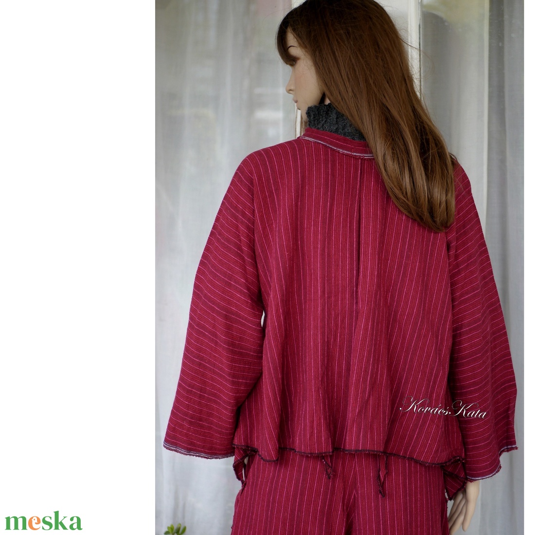 KIMONO - artsy lagenlook kabátka / bordó len - ruha & divat - női ruha - kabát - Meska.hu KIMONO - artsy lagenlook kabátka / bordó len - ruha & divat - női ruha - kabát - Meska.hu