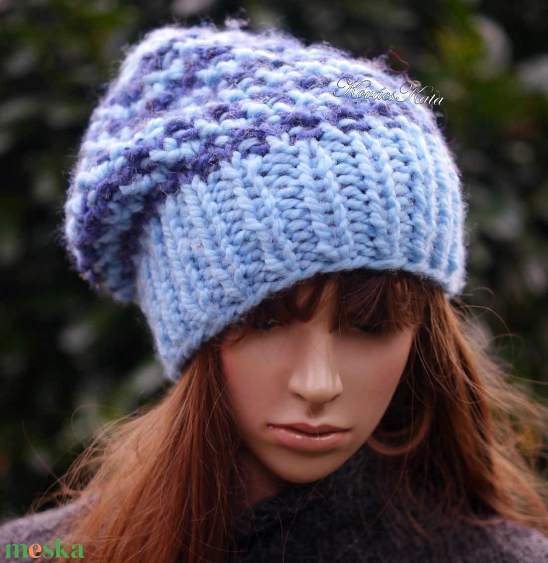 SZILVI-SAPI / chunky beanie - trendi kézzel kötött gyapjú sapka / kékek - ruha & divat - sál, sapka, kendő - sapka - Meska.hu SZILVI-SAPI / chunky beanie - trendi kézzel kötött gyapjú sapka / kékek - ruha & divat - sál, sapka, kendő - sapka - Meska.hu
