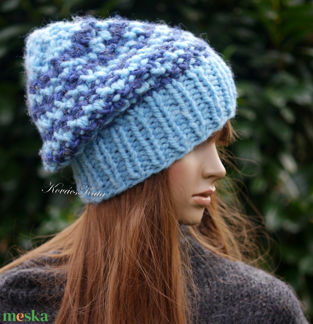 SZILVI-SAPI / chunky beanie - trendi kézzel kötött gyapjú sapka / kékek - ruha & divat - sál, sapka, kendő - sapka - Meska.hu SZILVI-SAPI / chunky beanie - trendi kézzel kötött gyapjú sapka / kékek - ruha & divat - sál, sapka, kendő - sapka - Meska.hu