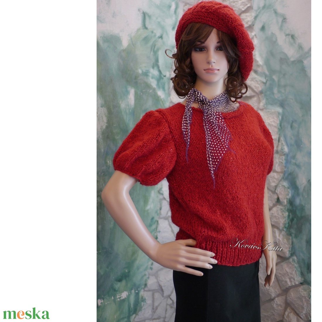 JANA PULCSI / piros - kézzel kötött puffos ujjú mohair pulóver - ruha & divat - női ruha - pulóver - Meska.hu JANA PULCSI / piros - kézzel kötött puffos ujjú mohair pulóver - ruha & divat - női ruha - pulóver - Meska.hu