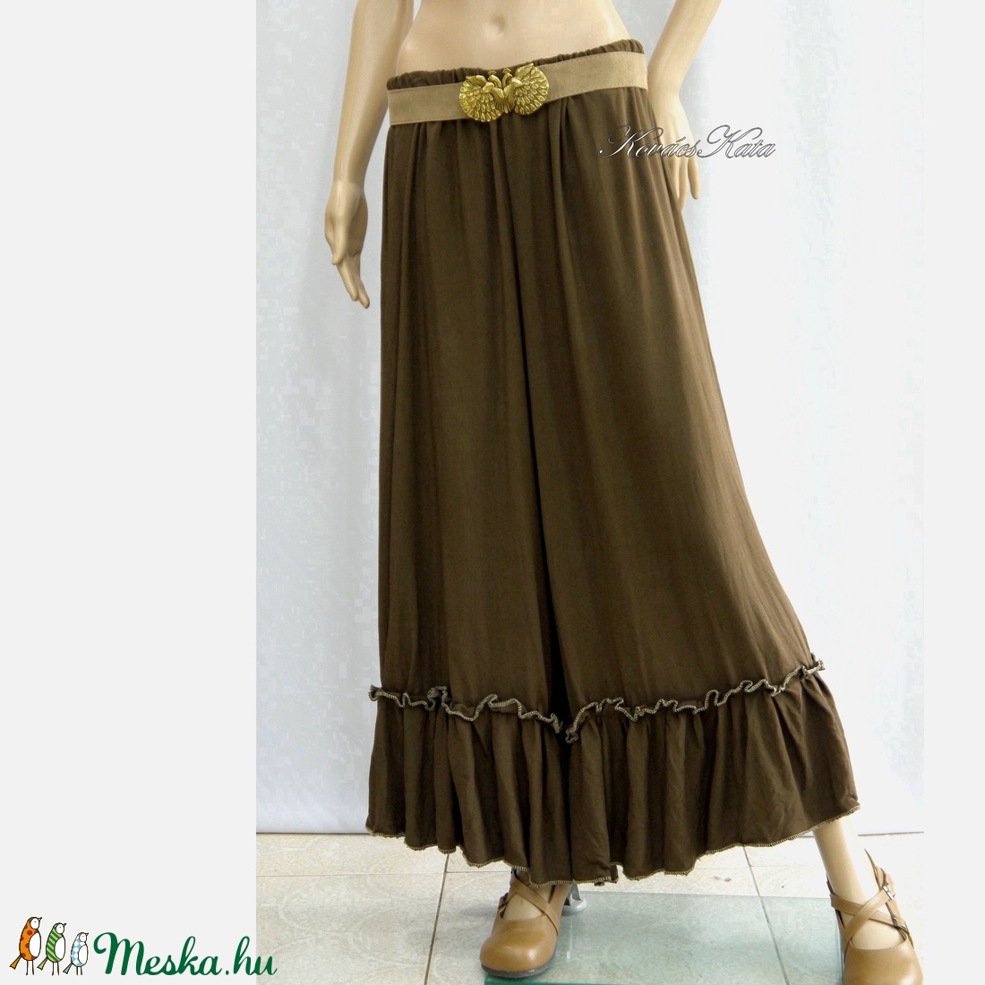 TARANTELLA / csokibarna - lagenlook design nadrág  - ruha & divat - női ruha - nadrág - Meska.hu