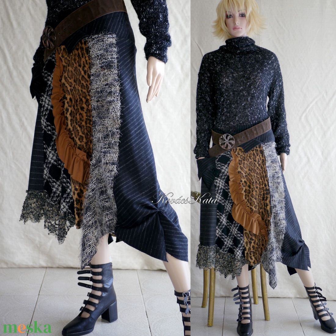 ZINA - patchwork téli design szoknya - ruha & divat - női ruha - szoknya - Meska.hu ZINA - patchwork téli design szoknya - ruha & divat - női ruha - szoknya - Meska.hu