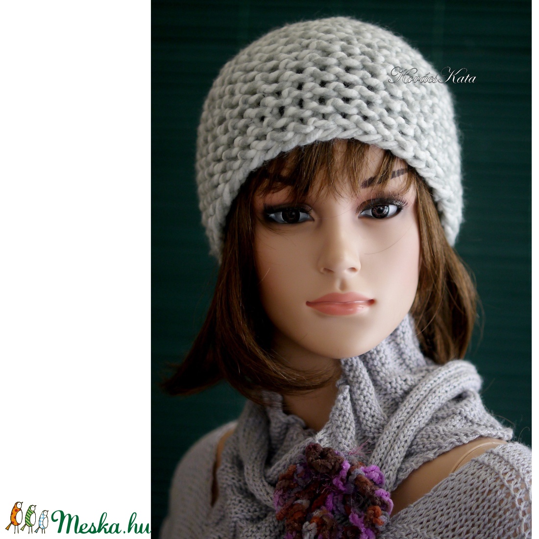 BEANIE/chunky - trendi kézzel kötött téli akril sapka / világos-szürke - ruha & divat - sál, sapka, kendő - sapka - Meska.hu BEANIE/chunky - trendi kézzel kötött téli akril sapka / világos-szürke - ruha & divat - sál, sapka, kendő - sapka - Meska.hu