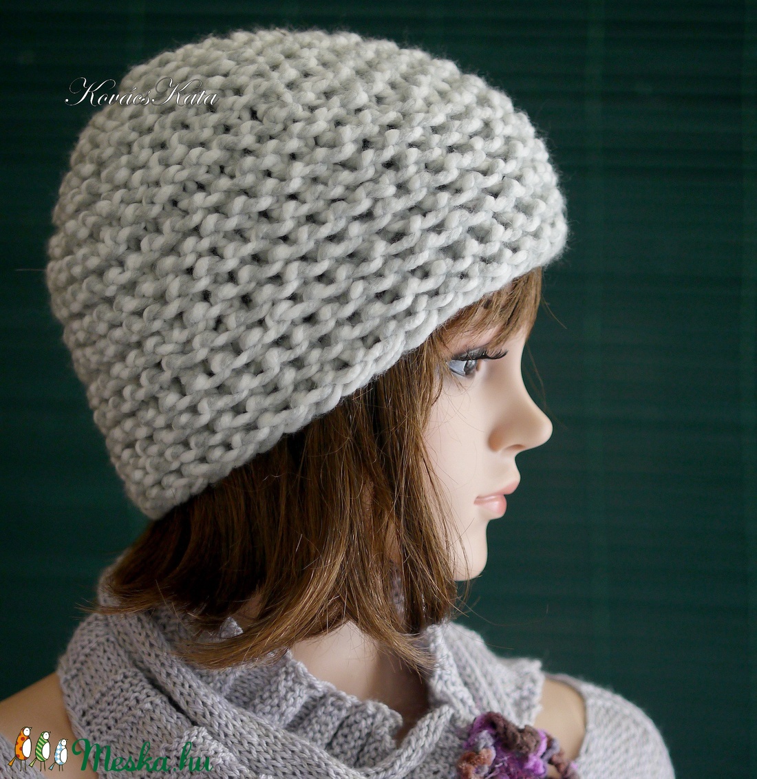 BEANIE/chunky - trendi kézzel kötött téli akril sapka / világos-szürke - ruha & divat - sál, sapka, kendő - sapka - Meska.hu BEANIE/chunky - trendi kézzel kötött téli akril sapka / világos-szürke - ruha & divat - sál, sapka, kendő - sapka - Meska.hu