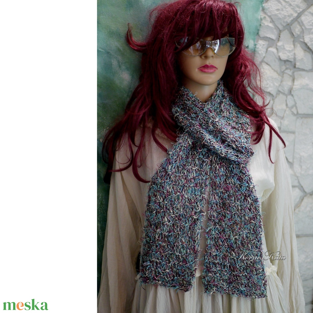 SANSA - kézzel kötött design-sál / türkiz - ruha & divat - sál, sapka, kendő - sál - Meska.hu SANSA - kézzel kötött design-sál / türkiz - ruha & divat - sál, sapka, kendő - sál - Meska.hu