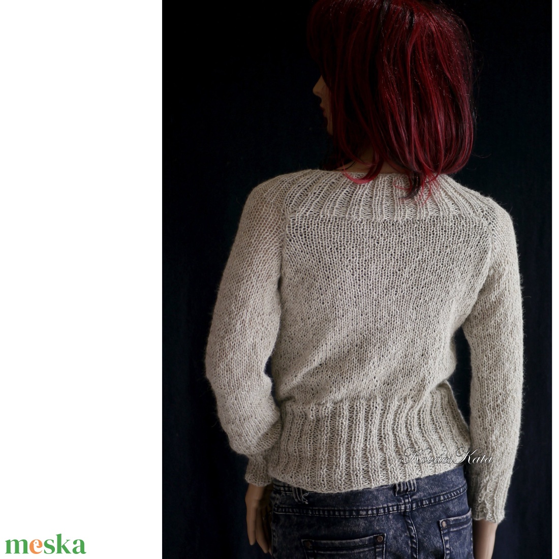 PATSYburett-selyem pulcsi - kézzel kötött exkluzív design pulóver / homok - ruha & divat - női ruha - pulóver - Meska.hu PATSYburett-selyem pulcsi - kézzel kötött exkluzív design pulóver / homok - ruha & divat - női ruha - pulóver - Meska.hu
