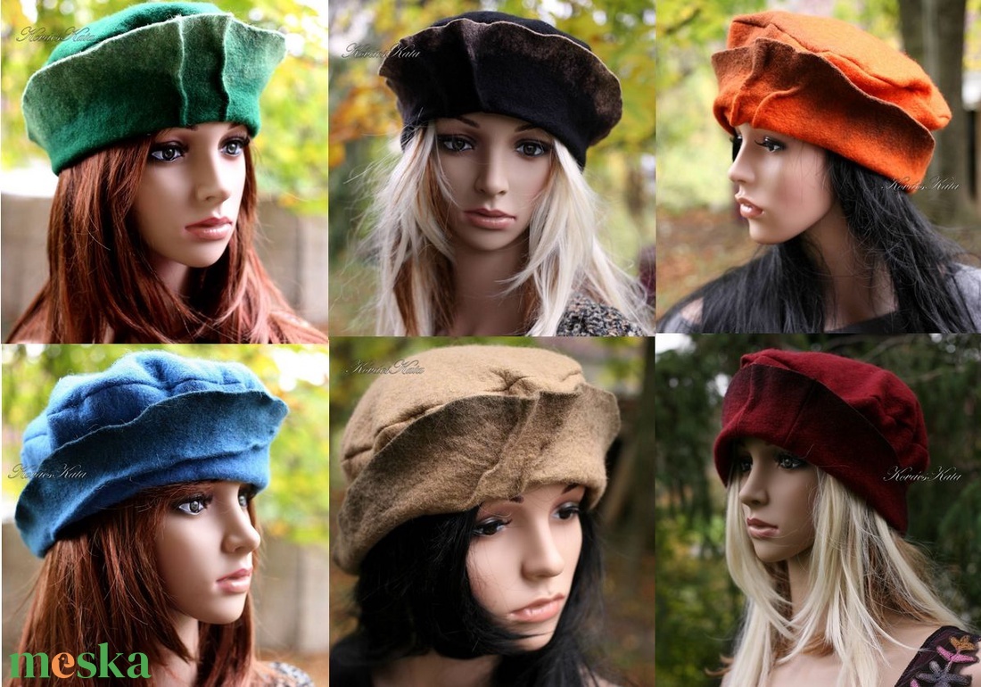 POLLY / narancs design-kalap - ruha & divat - sál, sapka, kendő - kalap - Meska.hu