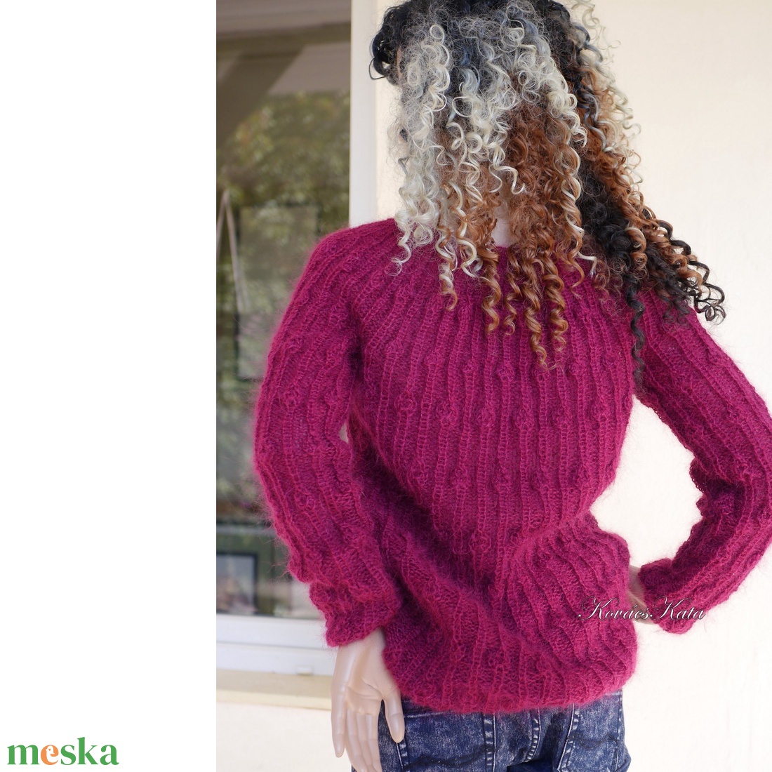 LONCI - exkluzív kézzel kötött mohair pulóver / bíbor - ruha & divat - női ruha - pulóver - Meska.hu LONCI - exkluzív kézzel kötött mohair pulóver / bíbor - ruha & divat - női ruha - pulóver - Meska.hu