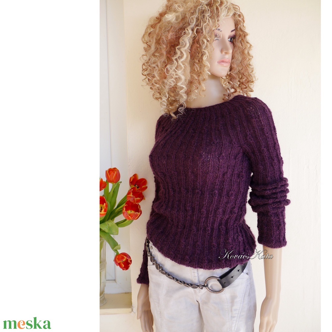LONCI - exkluzív kézzel kötött mohair pulóver / padlizsán - ruha & divat - női ruha - pulóver - Meska.hu LONCI - exkluzív kézzel kötött mohair pulóver / padlizsán - ruha & divat - női ruha - pulóver - Meska.hu