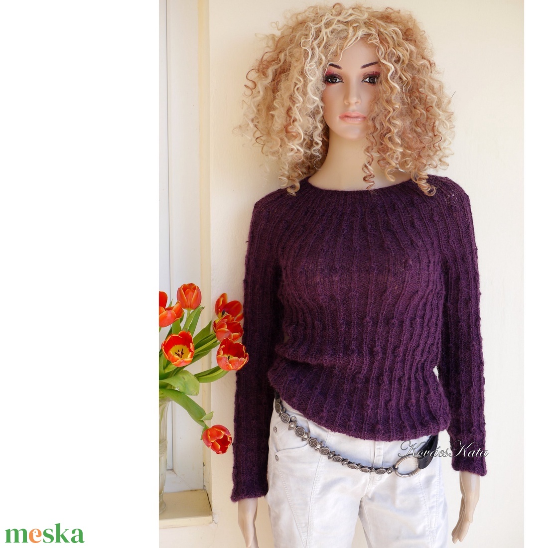 LONCI - exkluzív kézzel kötött mohair pulóver / padlizsán - ruha & divat - női ruha - pulóver - Meska.hu LONCI - exkluzív kézzel kötött mohair pulóver / padlizsán - ruha & divat - női ruha - pulóver - Meska.hu