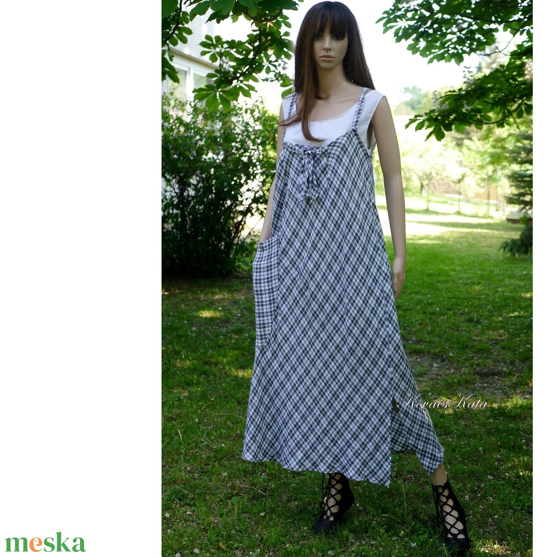 KOCKÁS LEN KÖTÉNYRUHA - lagenlook design ruha, kismamaruha - ruha & divat - női ruha - ruha - Meska.hu KOCKÁS LEN KÖTÉNYRUHA - lagenlook design ruha, kismamaruha - ruha & divat - női ruha - ruha - Meska.hu