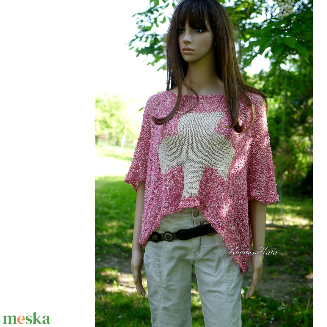 CROSS PINK - bohém kézzel kötött pulóver - ruha & divat - női ruha - pulóver - Meska.hu CROSS PINK - bohém kézzel kötött pulóver - ruha & divat - női ruha - pulóver - Meska.hu