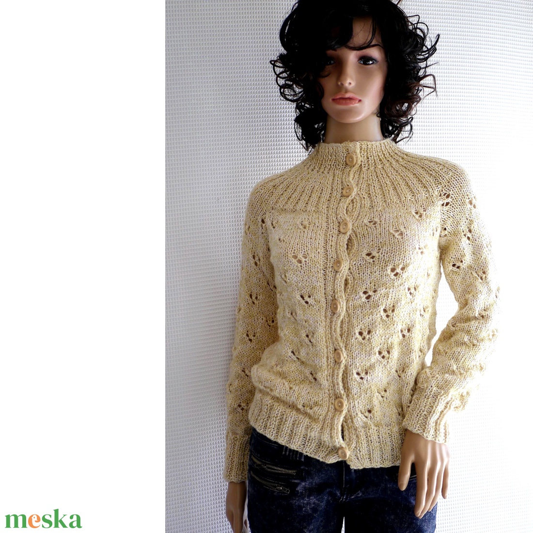 PATRÍCIA BabyAlpaca Silk - kézzel kötött exkluzív kardigán, pulóver / vanília - ruha & divat - női ruha - pulóver - Meska.hu PATRÍCIA BabyAlpaca Silk - kézzel kötött exkluzív kardigán, pulóver / vanília - ruha & divat - női ruha - pulóver - Meska.hu