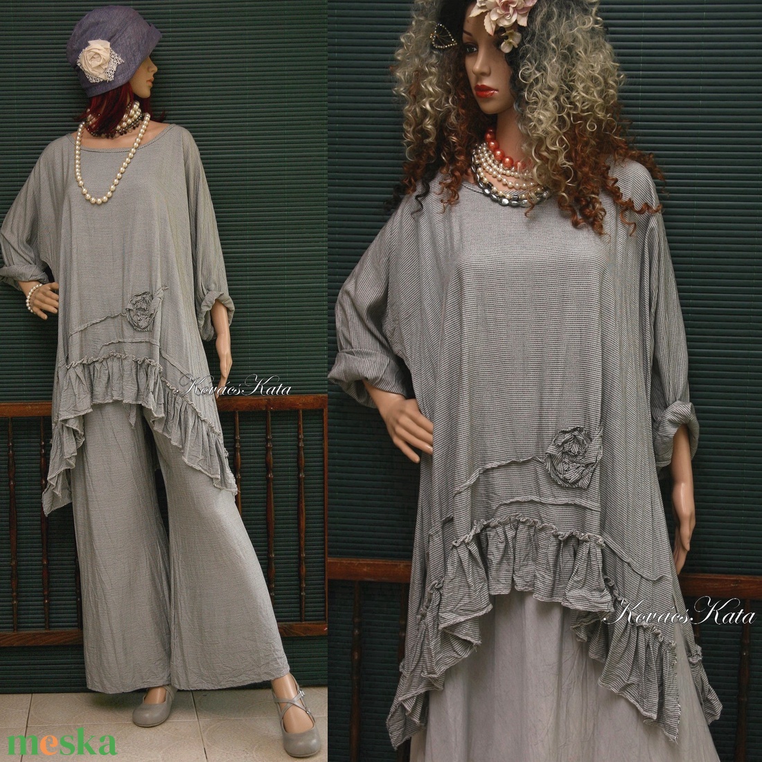 FELÍCIA SZETT- lagenlook design viszkóz tunika harang-nadrággal - ruha & divat - női ruha - ruha - Meska.hu FELÍCIA SZETT- lagenlook design viszkóz tunika harang-nadrággal - ruha & divat - női ruha - ruha - Meska.hu