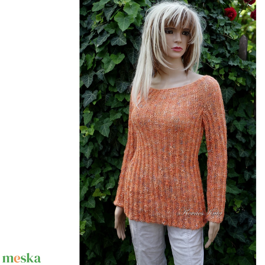 LONCI - exkluzív kézzel kötött pulóver / mandarin - ruha & divat - női ruha - pulóver & kardigán - Meska.hu