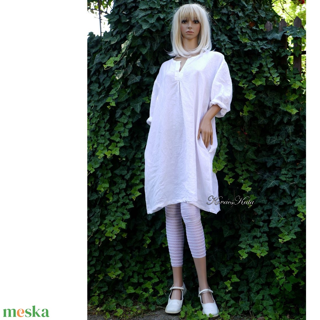 SZOFI - lagenlook lenvászon tunika-ruha, ingruha / hófehér - ruha & divat - női ruha - ruha - Meska.hu SZOFI - lagenlook lenvászon tunika-ruha, ingruha / hófehér - ruha & divat - női ruha - ruha - Meska.hu