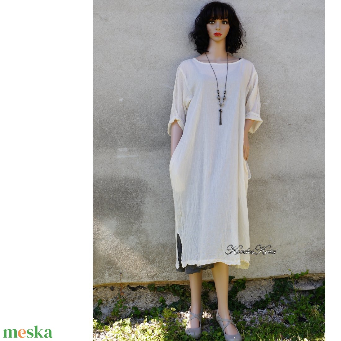 JAFA - lagenlook tunika-ruha pamut-muszlin / natúr - ruha & divat - női ruha - ruha - Meska.hu JAFA - lagenlook tunika-ruha pamut-muszlin / natúr - ruha & divat - női ruha - ruha - Meska.hu