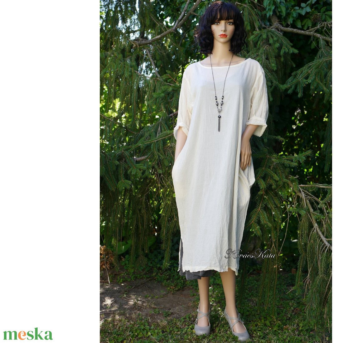 JAFA - lagenlook tunika-ruha pamut-muszlin / natúr - ruha & divat - női ruha - ruha - Meska.hu JAFA - lagenlook tunika-ruha pamut-muszlin / natúr - ruha & divat - női ruha - ruha - Meska.hu