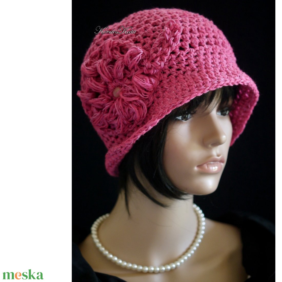 MAGNÓLIA - horgolt flapper kalap / ciklámen - ruha & divat - sál, sapka, kendő - kalap - Meska.hu MAGNÓLIA - horgolt flapper kalap / ciklámen - ruha & divat - sál, sapka, kendő - kalap - Meska.hu