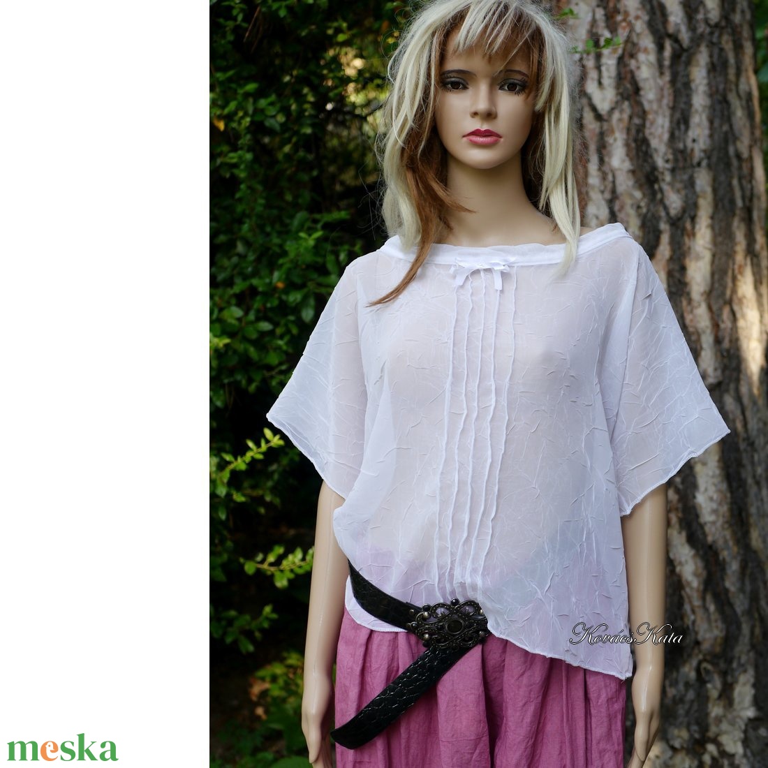ZITA - lagenlook tűzött muszlin blúz - ruha & divat - női ruha - blúz - Meska.hu ZITA - lagenlook tűzött muszlin blúz - ruha & divat - női ruha - blúz - Meska.hu