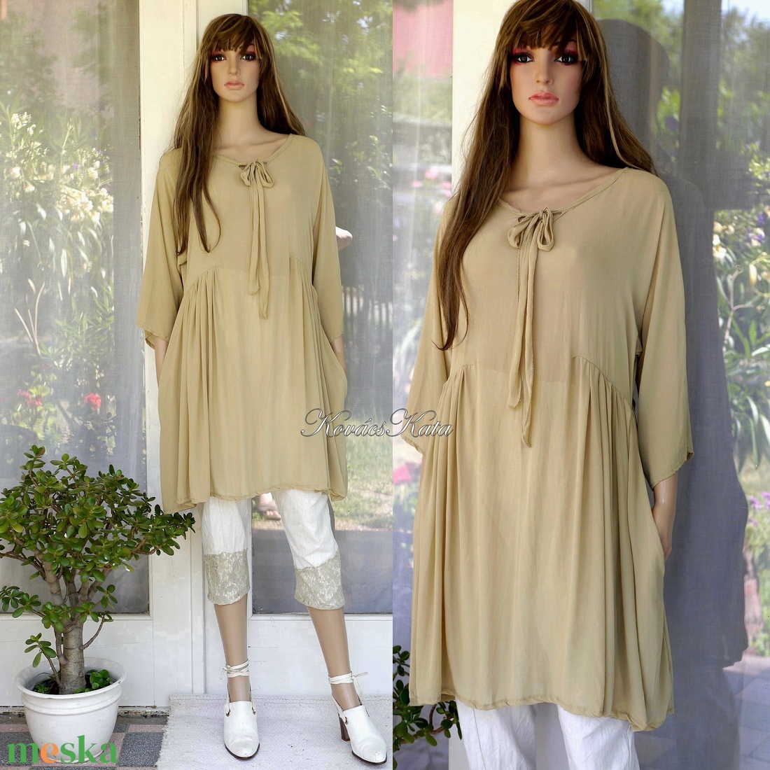 PAULA / bézs muszlin - lagenlook design tunika - ruha & divat - női ruha - tunika - Meska.hu PAULA / bézs muszlin - lagenlook design tunika - ruha & divat - női ruha - tunika - Meska.hu