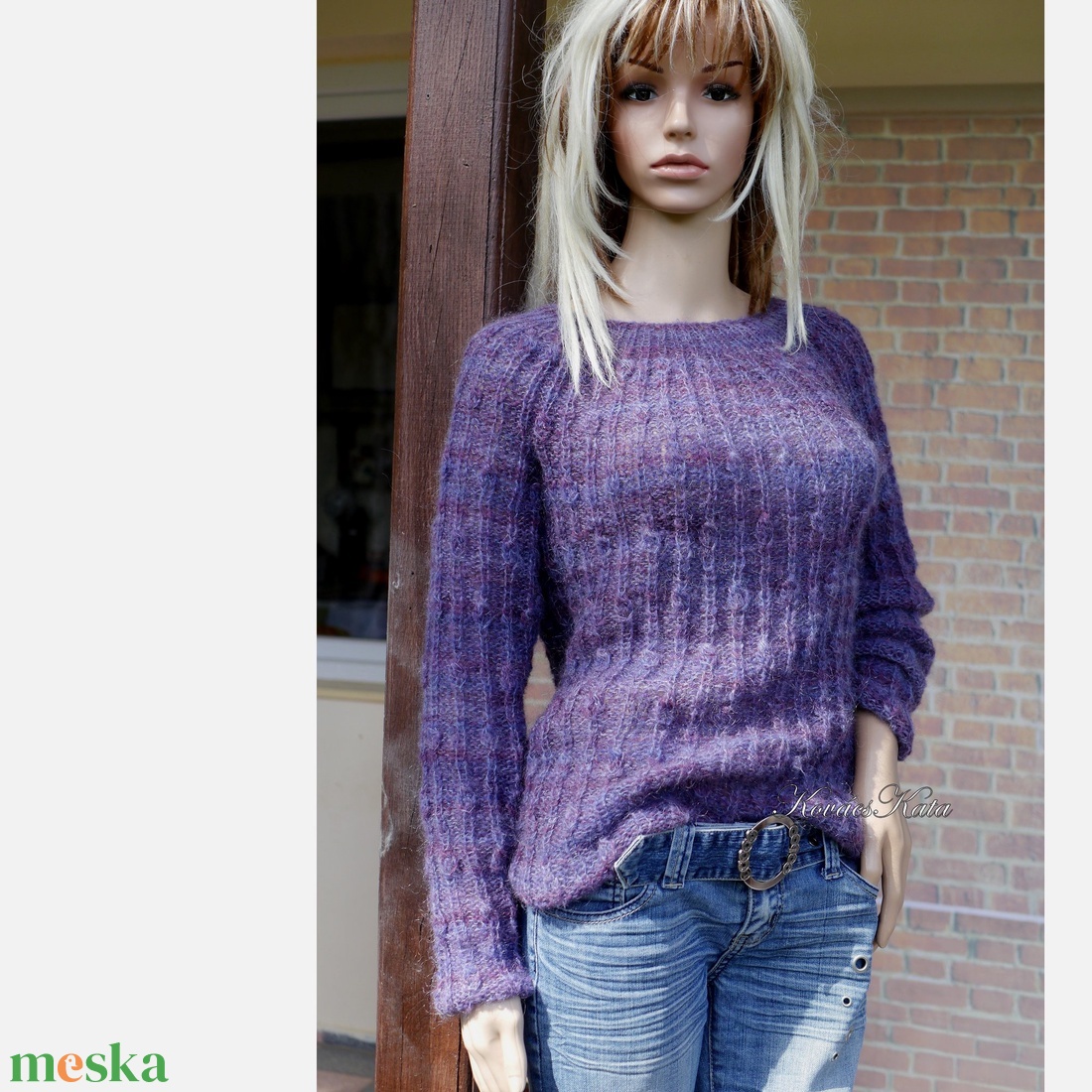 LONCI - exkluzív kézzel kötött mohair pulóver / lila - ruha & divat - női ruha - pulóver - Meska.hu LONCI - exkluzív kézzel kötött mohair pulóver / lila - ruha & divat - női ruha - pulóver - Meska.hu